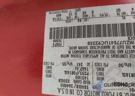 2001 Ford Explorer Sport Trac from USA, damaged, VIN 1FMZU77E41UC92358